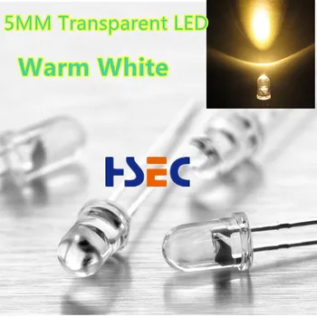 Top Kvaliteetse 1000pcs led riba 5mm soe valge led 5MM ring led lamp helmed super ere LED valgusdioodid (ledid), F5