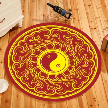 Traditsiooniline etnilise kultuuri Taoistlik Vaibad Yin Yang taiji kuulujutte Trükitud Mustriga vaip Tava Meditatsiooni Anti-skid Matt Vaibad