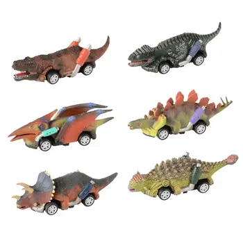 Tõmba Tagasi Dinosaur Autod, Mänguasjad 6 Pack Dinosaurus Roadster Pool Soosib Mängud Dino