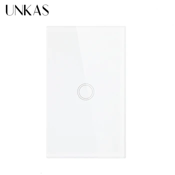 UNKAS USA Standard Smart Switch 1 Gang 1 Viis Touch Tulede Lüliti power Luksus Kristall Klaasi Ühe Tulekahju Rida Seina Valguse Lüliti