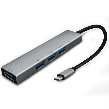 USB-C-C Tüüpi) ja USB 3.0 4-Port Hub-Adapter USB-C Alumiiniumist Slim Thunderbolt USB Converter For Macbook Pro