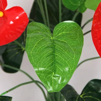 Uus 18 Juhid Kunstlikku Lille Väike Kapseldatud Taim Silk Sobiks Suur Pottidesse Anthurium Kontori Kaunistamiseks Bonsai Hulgimüük