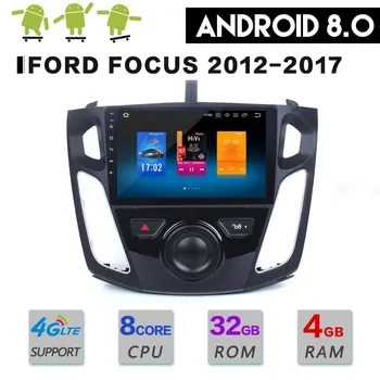 Uusim Android8.0 Eighe Core 4GB RAM, 32GB ROM Auto Nr DVD Mängija GPS Navi Ford Focus 2012-2017 Headunit Autoradio Stereo