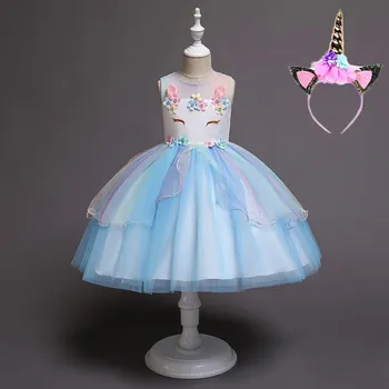 VOGUEON Ükssarvik Tutu Kleit Väike Tüdruk Suvine Varrukateta Elegantne Pool Kleit Lapsed Ükssarvik Fancy Dress Up Sünnipäeva Kostüüm