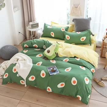 Värske roheline avokaado voodipesu komplekt sünnipäeva kingitus tekikott set flat bed leht padjapüür Nr tekk