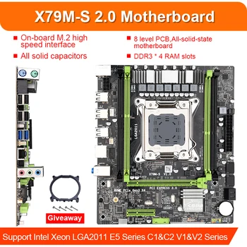X79 M-S 2.0 Emaplaadi Komplekt Intel Xeon E5 2640 V2 PROTSESSOR, 4* 4 GB= 16 GB DDR3 1600MHz ECC/REG RAM M. 2 SSD 8 core 16 niidid