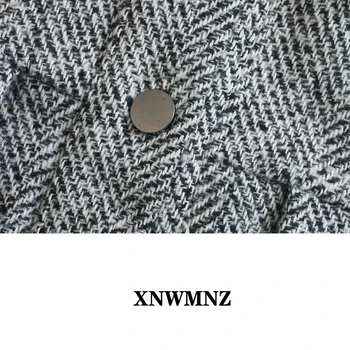 XNWMNZ Za Naiste Mood 2020 overshirt, millel on taskud Jope Mantel Vintage Pikad Varrukad Naiste Ülerõivad Stiilne Split hem Overcoat Uus