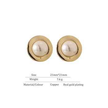 Yhpup Kõrge Kvaliteedi Pärlite Kõrvarõngad Naistele Stiilne Metallist Ring Kõrvarõngad Vase 14 K Ehted Pendientes Mujer Kingitus