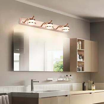 Zerouno led peegel lamp 2021 kaasaegne vannituba meik valgus magamistuba lamp, 220V 110V veekindel silve rose gold led edevus lamp