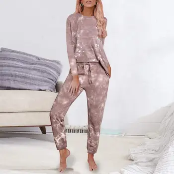 ZITY 2020. aasta Sügis-Talvel Siserõivad Naiste Pyjama Set Tie-Dye Kodus Kandma Salong Komplekt Homewear Naiste Pikad Varrukad Lounge Kanda