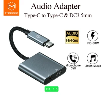 【Toetab mic in Pubg】MCDODO 60W PD C-Tüüpi Audio Converter-Adapter Toetab Helistaja Mic Huawei Samsung