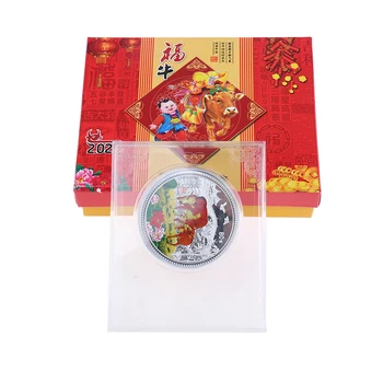 1 Komplekt 2021 Uus Aasta Õnnelik Ja Hiina Suveniiride Laekuva Mündi Hiina Zodiac Ox Mälestusmüntide Kollektsioon Kingitus