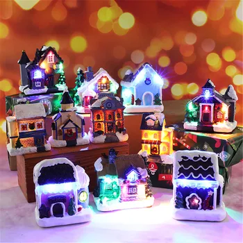 1 TK 2020 head Uut Aastat Jõulud Micro Maja Kaunistused Kodu Kaunistamiseks Pool Adorment LED Valgustus Villa Vaba Shipping