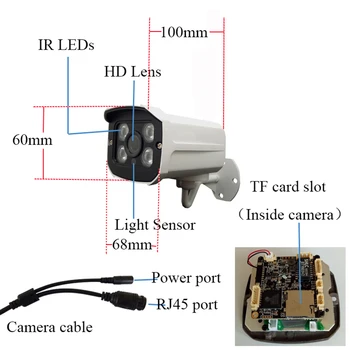 1080P HD Kaamera 2MP Traadiga Micro SD Kaardi Pesa IP Kaamera Onvif Turvalisus Väljas Järelevalve Veekindel Öise Nägemise CCTV Kaamera
