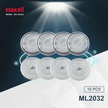 10pc Maxell Originaal ML2032 3V Laetav liitium aku nööpelement nuppu patareid (ML2032)