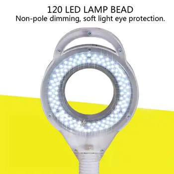 120 LED 8X Dioptri Suurendusklaasi Põranda Stand Lamp Reguleeritav Luup Klaas Külma Ligth Näo Valguse Ilu Küünte Tätoveering 220V