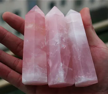1pcs70-90MM Naturaalne Kivi roosa ROOSA Kvarts Kristalli Punkti Tervendav ÜÜL-J0624