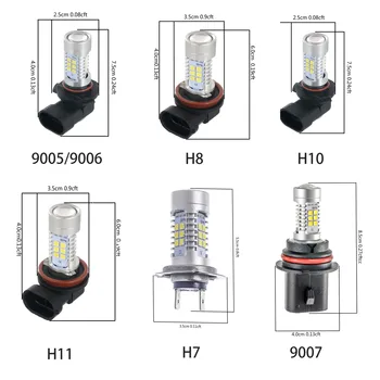 2 pièces H8 H11 ampull LED HB4 9006 HB3 9005 H10 H16 5202 LED Ampull Antibrouillard Auto Voiture Conduite Lampe Blanc