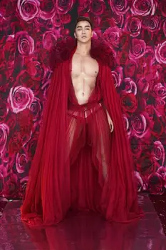 2019 Punane Lilled Vt Kaudu Kleit Sünnipäeva Tähistada Kleit Õhtul Baari Laulja Show Lava Riided Tants Pikk Kleit