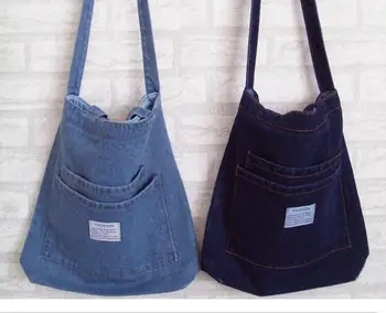 2019 Uued vabaaja slung lõuend naiste kott teksariidest kott shopping bag