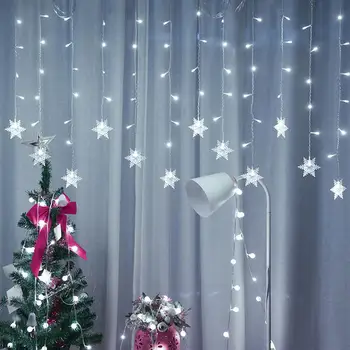 2020 Uue Jõulud Teenetemärgi Kardin LED Lumehelves String Tuled Vilguvad Tuled Kardin Kerge Veekindel Väljas Pool Tuled