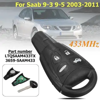 4 nuppu Auto Võti Fob Remote Key ID46 Asendamine 434Mhz Eest Saab 93 95 9-3 9-5 LTQSAAM433TX 3659-SAAM433