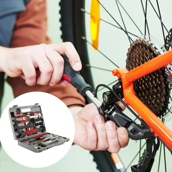44pcs Kasti Jalgratta süsinikterasest Repair Kit Super Varustus Tööriistakast Remont Vahend Mountain Bike Seadmete Universaalne Jalgratta tööriistade Komplekt