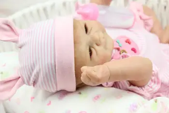 45CM Reborn nukku lapsi täis käsitöö Pruunid silmad silikoon vinüül vastsündinud beebi nukk beebi mänguasjad pehmed tüdrukud kingitus