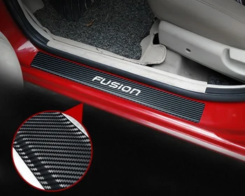 4TK Auto Ukse Lävepakk Protector Kleebised süsinikkiust Decor Kleebised Ford Fiesta ST Mondeo Fusion Explorer Põgeneda jne Tarvikud