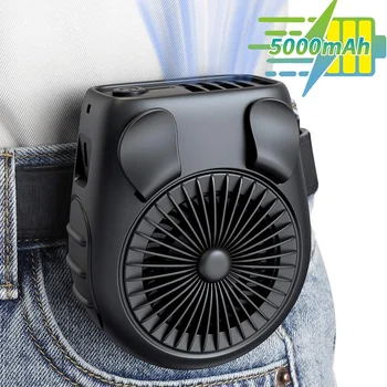 5000MAh Aku Operaed Isiklik Talje Clip Kantav Vöö Ventilaator, 3 Kiirust, Vaikne, Laetav USB Fan cooling Fan