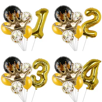 7tk/palju Sünnipäev Õhupallid 32inch Gold Number Crown Konfetit Õhupallid Täiskasvanud Lapsed Sünnipäeva Teenetemärkide Baby Shower
