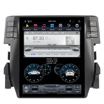 Android DVD-Mängija Honda Civic 2016-2019 Tesla Stiilis FM / AM Raadio Multimeedia GPS Navigation Stereo Carplay 4+128G 6 Core