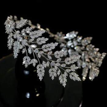 ASNORA Mood Naiste Juuste Pruudi Ehted Pulm Tiaras Peapael Ehted Jätab Peapael Tsirkooniumoksiid Crystal Crown