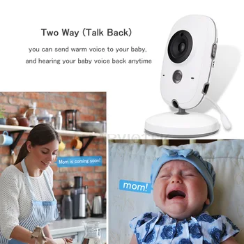Baby Monitor LCD Video Lapsehoidja Baby Lapsehoidja Kaamera Beebi Telefoni Kaamerad Öise Nägemise beebi kaamera ekraan kahesuunaline audio VB603 IR