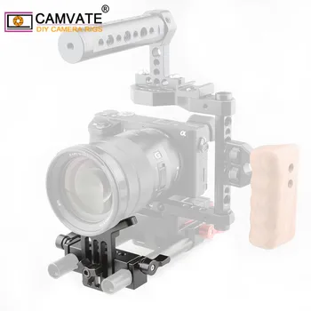 CAMVATE Universaalne Objektiiv Toetab Standard 15mm Dual Rod U-Rail Plokk DSLR Kaamera Rig Õlale Toetada Süsteem
