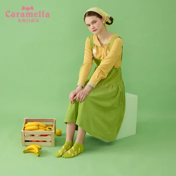 Caramella 2020. aasta Uus Armas Sokk Naiste kawaii Puu-Nähtamatu Cotton Comfort Pahkluu Chaussette Lady kingikoti Sox Suvi Sügis 3Pairs