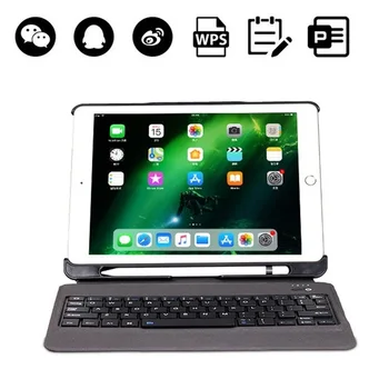Case For iPad 2017/2018 9.7 Eemaldatav klaviatuur W Pliiatsi Hoidja Seista Nahast Kate iPad 9.7 tablett Klaviatuur klavye A1893 A1954