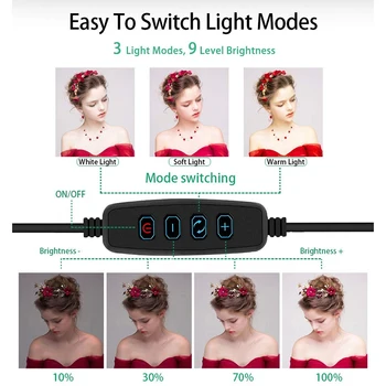 Clip Fotograafia Valgustus Telefon Rõngasvalgusti Statiivi Seista Foto Led Selfie Bluetooth Remote Ringi Valguse Lamp Täitke Youtube ' I Live