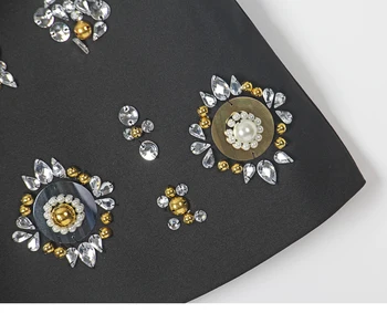 Disainer Luksus Brändi Seelik Naiste Kõrge Vöökoht Vintage Barokk Profileerimine Diamond Litrid Joon Seelikud Must
