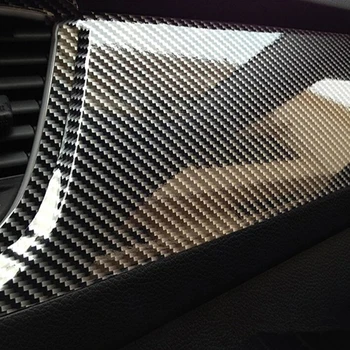 DIY 50cmx200cm Auto Kleebis 5D Kõrge Läikiv Kile Värvi Auto Väljast Carbon Fiber Aksessuaarid Sisustus Film Car Styling