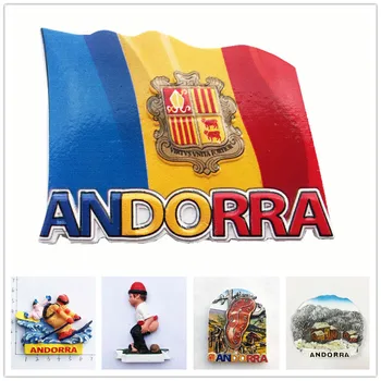 Euroopa Andorra Turistide Suveniirid, Külmkapp Magnet Decor Suusakeskus Loominguline Väike Poiss Kuju Dekoratiivsed Magnetid Käsitöö Kingitus Ideid