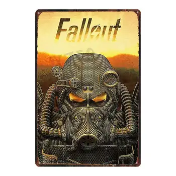 Fallout Mängud Tina Märke Metallist Plaat Seina Baar Kauplus Kunsti Retro Home Decor 30X20CM DU-7839A