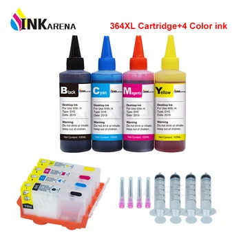 INKARENA 364XL Ink Cartridge Asendus HP 364 Korduvtäidetavaid Photosmart Plus B209a B210a B109 7510 6510 + 4 Pudeli Printeri Tint