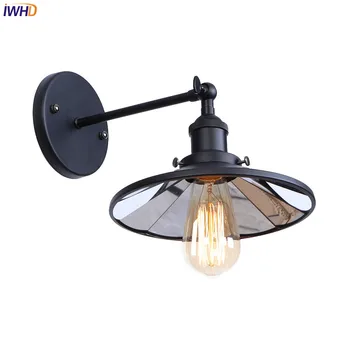 IWHD Peegel Vintage Seina Lamp LED Edison elutuba Wandlamp Edison Loft Retro Must Seina Sconce Trepp Kerge Lamparas De Viilutatud