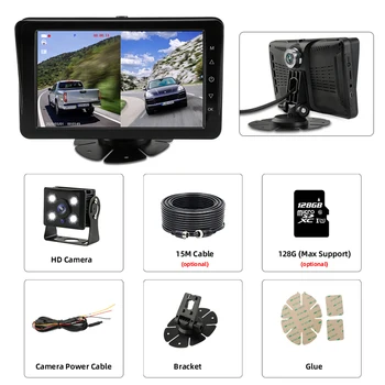 Jansite 7 tolline Car DVR Kaamera Kriips Cam 1080P Diktofon IPS Registripidaja Dual Lens Silmuspõletamise Salvestamise Öise Nägemise eest, Veoauto, BUSS, KAUBIK