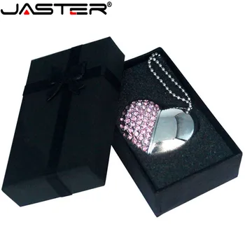 JASTER Crystal armastus Südames +karp USB Flash Drive on vääris-kivi, pendrive 4G/ 8G/ 16G/ 32G /diamante memory stick pulm kingitus