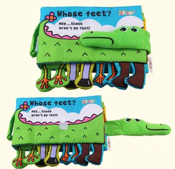 Jollybaby, Kelle Jalad krokodill Beebi Riiet Raamat Kõristid 3D Kujunevast Tegevus Loomade Raamat Imiku Laste Varajase Arengu Mänguasi