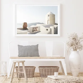 Kaasaegne Vahemere Hoone Reisi Maastiku Plakatid Lõuendile Maali Seina Art Printimine Elutuba Interjöör Home Decor