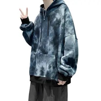 Kevadel Korea Seo Värvitud Topp Streetwear Harajuku Hip-Hop Dressipluus Meeste Mood Tops Vabaaja Naljakas Sügis Kapuutsiga Hupparit Mees
