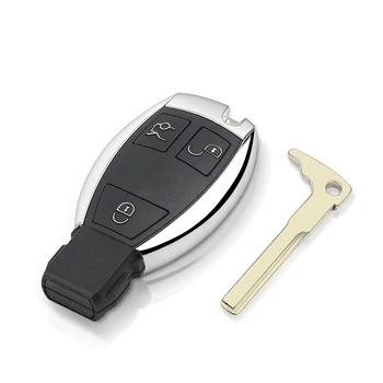 KEYYOU 3 nuppu Smart Remote Auto Võti Key Shell Juhul Asendamine Fob Jaoks MERCEDES BENZ S SL ML SLK CLK E Omanik (Insert Key